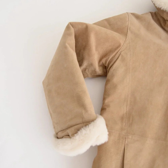 St. John Bay Beige Washable  Suede Aviator Jacket with Hood SM - Picture 8 of 16